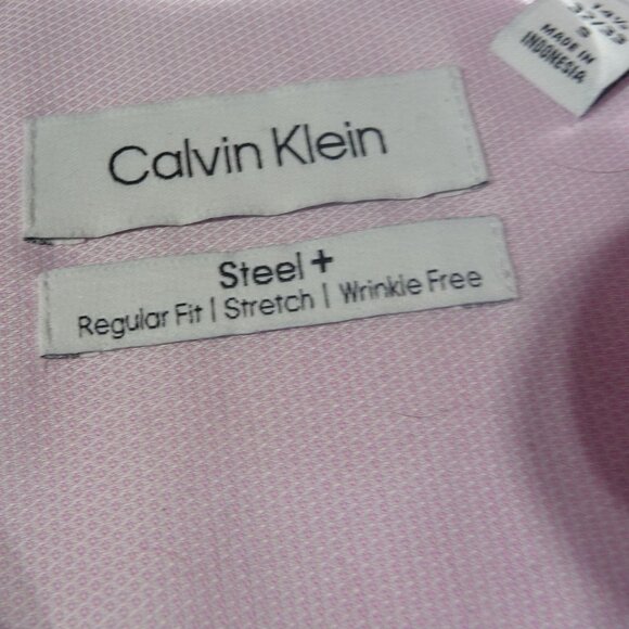 CALVIN KLEIN PINK DRESS SHIRT 14.5 - Picture 8 of 11